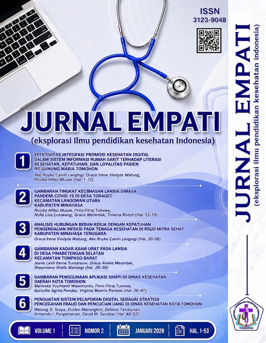 					Lihat Vol 1 No 2 (2026): Jurnal EMPATI : Eksplorasi Ilmu Pendidikan Kesehatan Indonesia
				